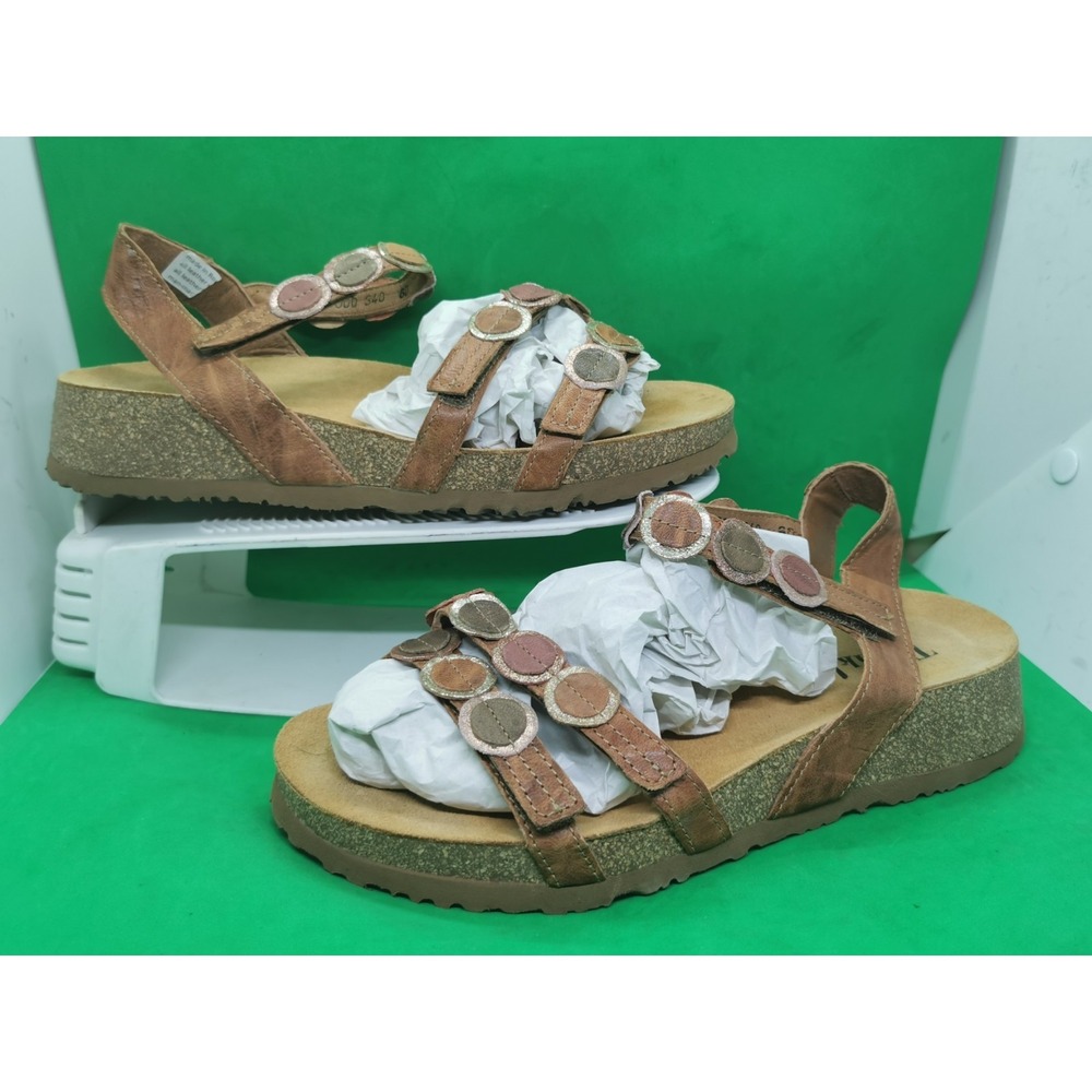 KOAK The Think! Flower Tan Soft Leather Adjustable Sandals EU 40 US 8.5M/9M $220